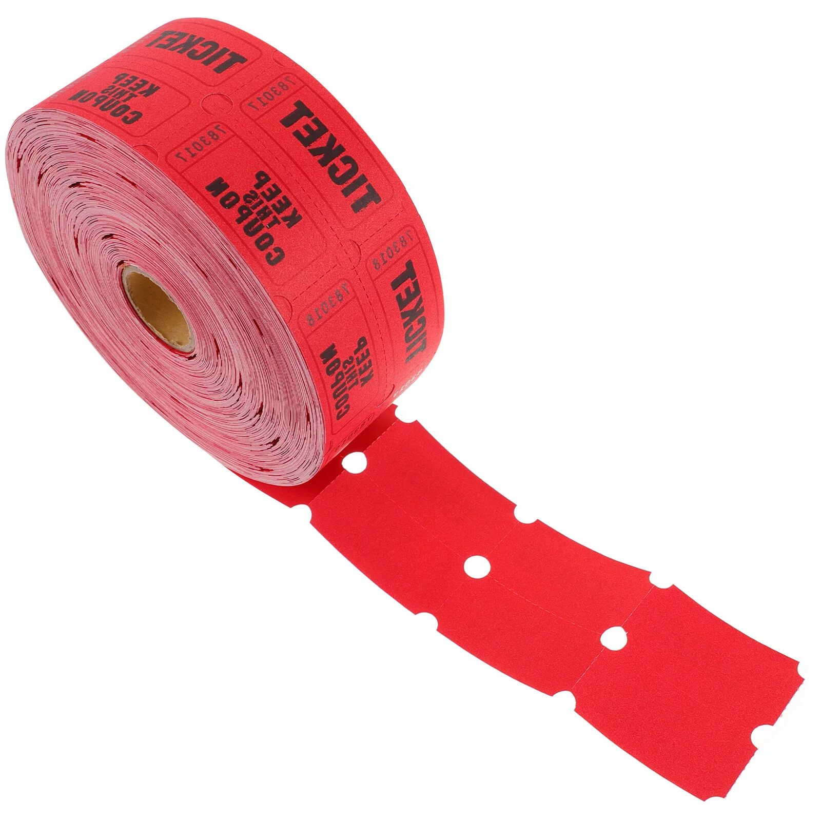 

Paper Tags Lottery Ticket Universal Tickets Roll Raffle 12.5X12.5X5CM Event Labels Red Coated Party