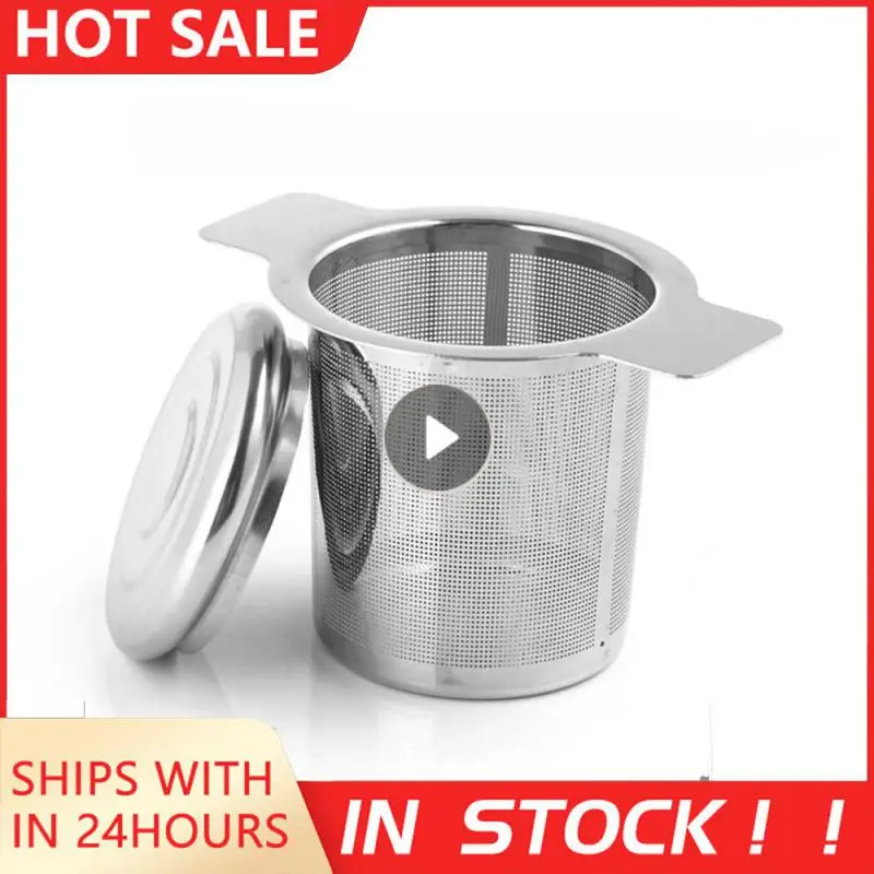 

Утечка чая из нержавеющей стали 304 с двойными ручками, утечка чая с крышкой, фильтр из мелкой сетки для кофе, чашка для чая, подвесное ситечко ...