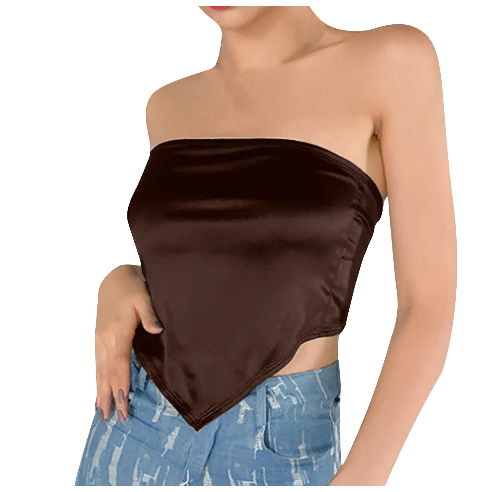 

Женский однотонный жилет, тонкий сексуальный цветной бюстгальтер, модная бандажная Повседневная Женская блузка с открытой спиной, топы для...