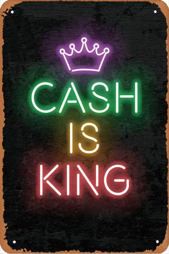 Плакат Cash s Kng Vnatge Rusty Tn Sgn Mteal настенный декор для баров гаражей кафе папок 8x12 H