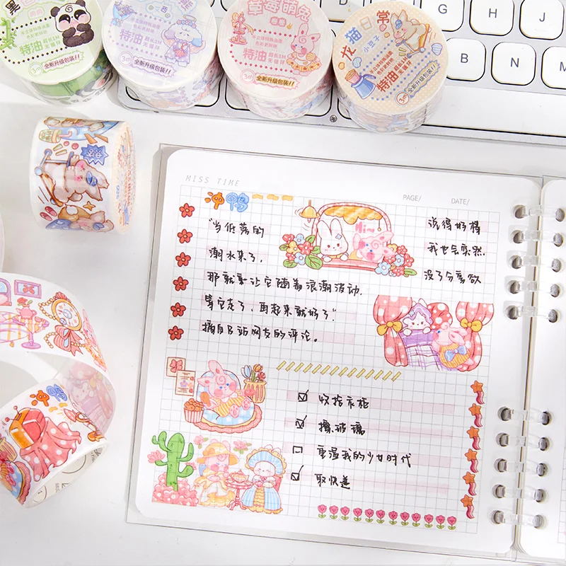 Mr. Paper 6 стилей 300 см/рулон милая фотография кролик медведь Маленький слон |