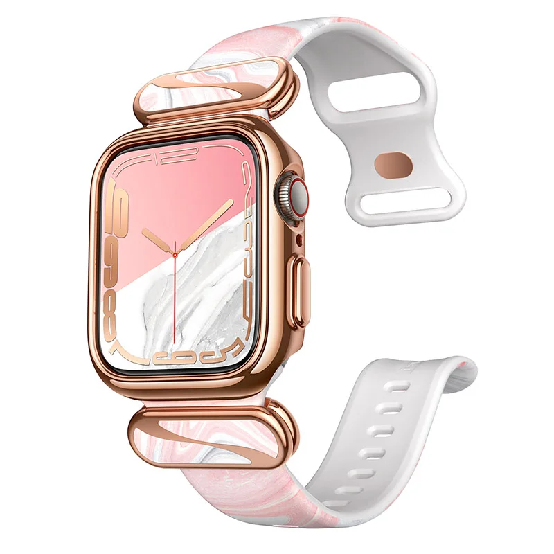 

I-BLASON Cosmo Case For Apple Watch 7/6/SE/5/4 (40/41mm) Luxe Series Stylish Protective Case with Adjustable Soft Strap Bands