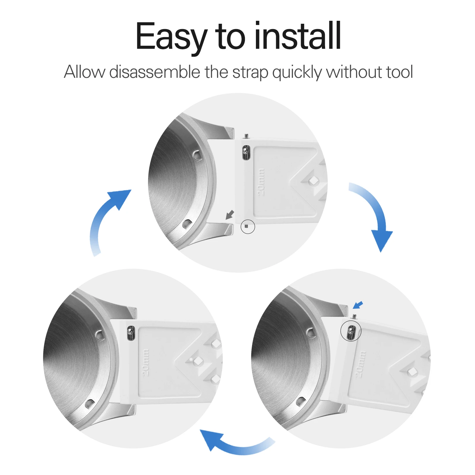 Ремешок FKM резиновый для наручных часов быстросъемный удобный мягкий