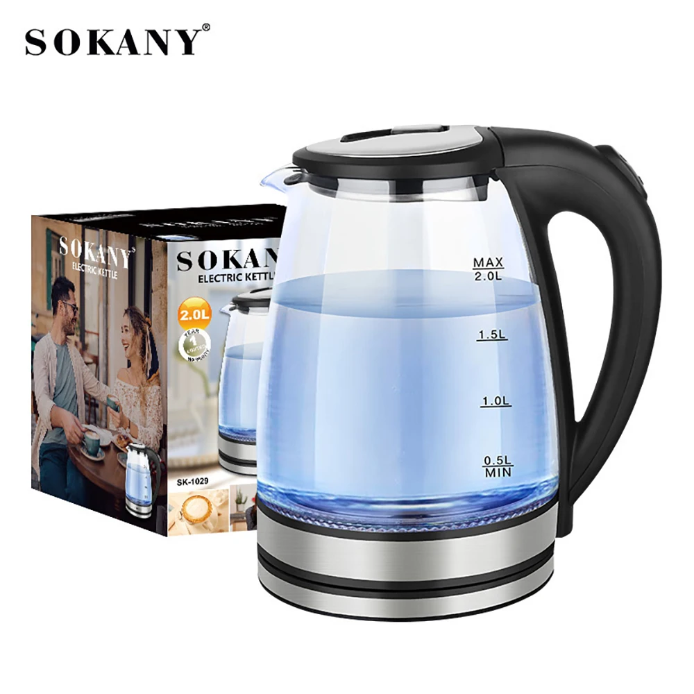 

2L Electric Kettle 2000W Tea Coffee Water Pot with Blue Light Thermostat Temperature Show Keep Warm Smart Home Boiling Kettle
