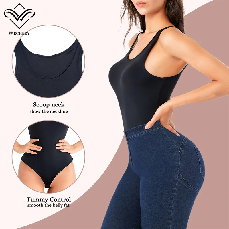 Black Skinny Bodysuit Sleeveless Women Body Streetwear Sexy Bodycon Shapewear Top Stretch Waist Shaper