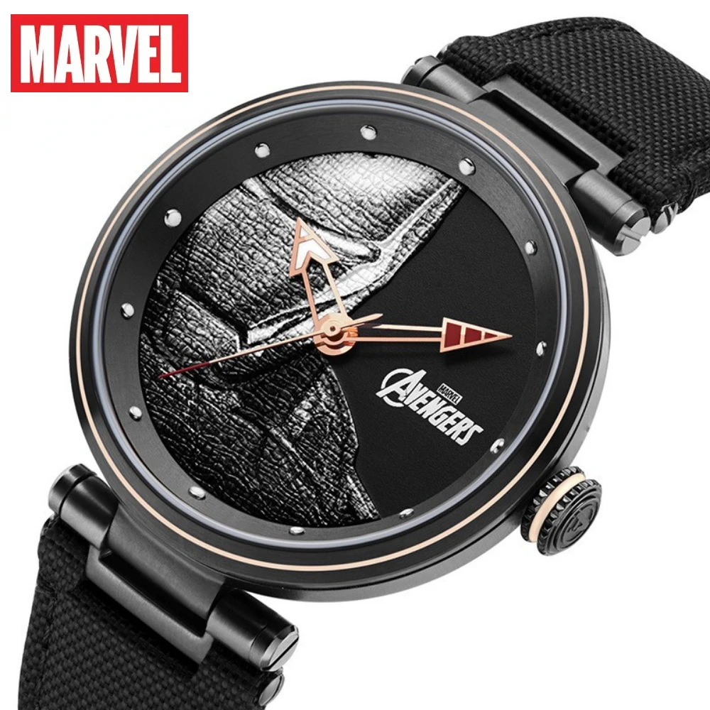 

Disney Gift With Box Marvel Official Super Hero Venom Spider Iron Men Quartz Watch The Avengers Cartoon Clock Relogio Masculino