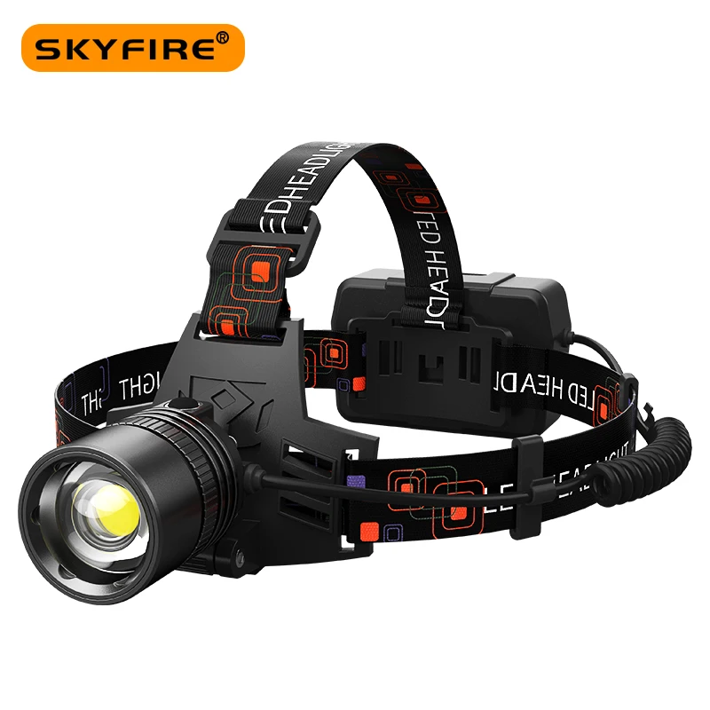 

SKYFIRE LED Headlamp For Climbing Fishing Cycling Portable High Brightness Rechargeable USB Powerful Zoomable Headlights SF-604