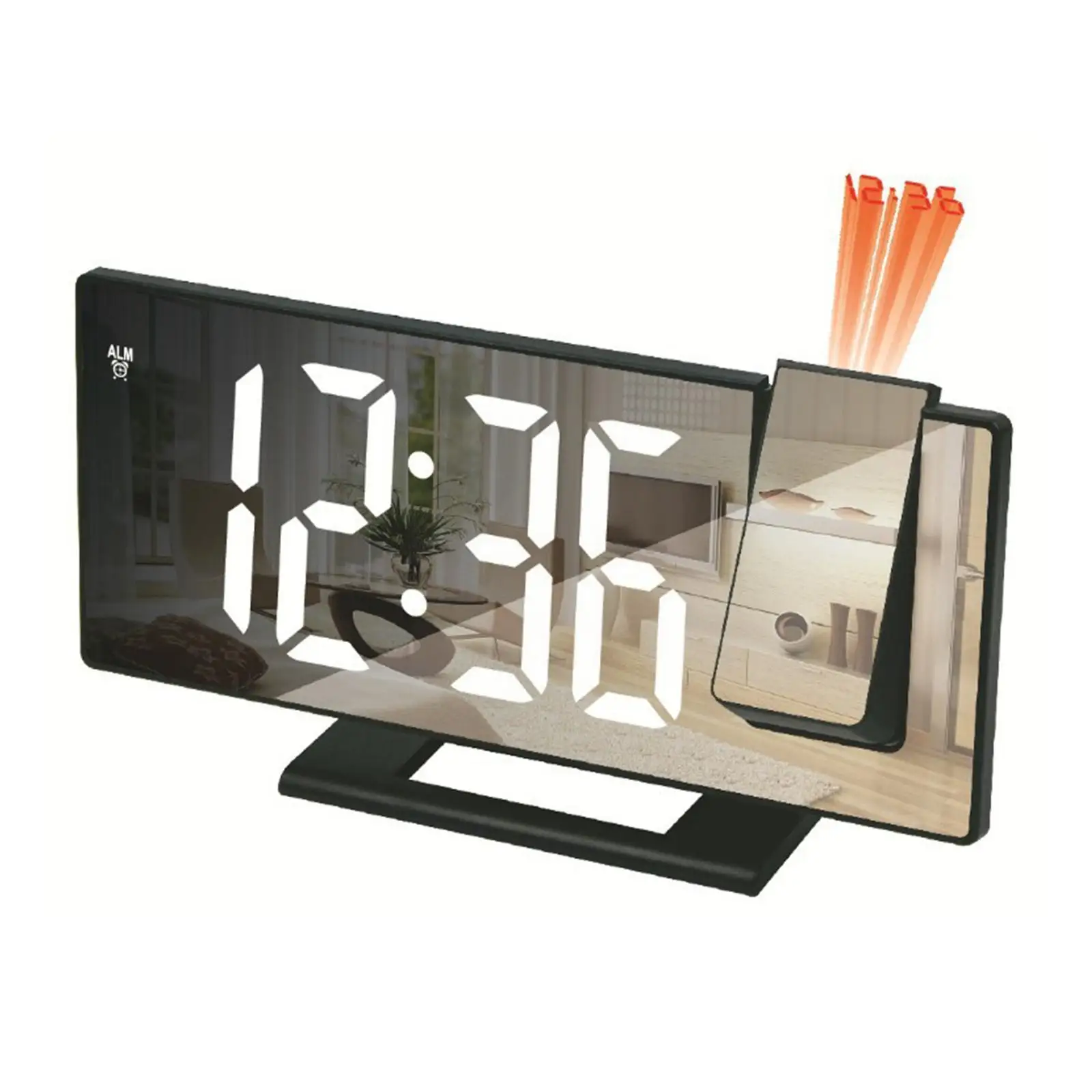 

LED Digital Projection Alarm Clock for Bedroom Projection on Ceiling Electronic Time Projector Dual Loud Bedside Mute Clock D7J6