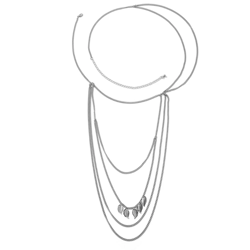 

Metal Body Chain Multilayer Bikini Beach Shoulder Chains Necklace Adjustable Fashion Body Jewelry for Women Sexy