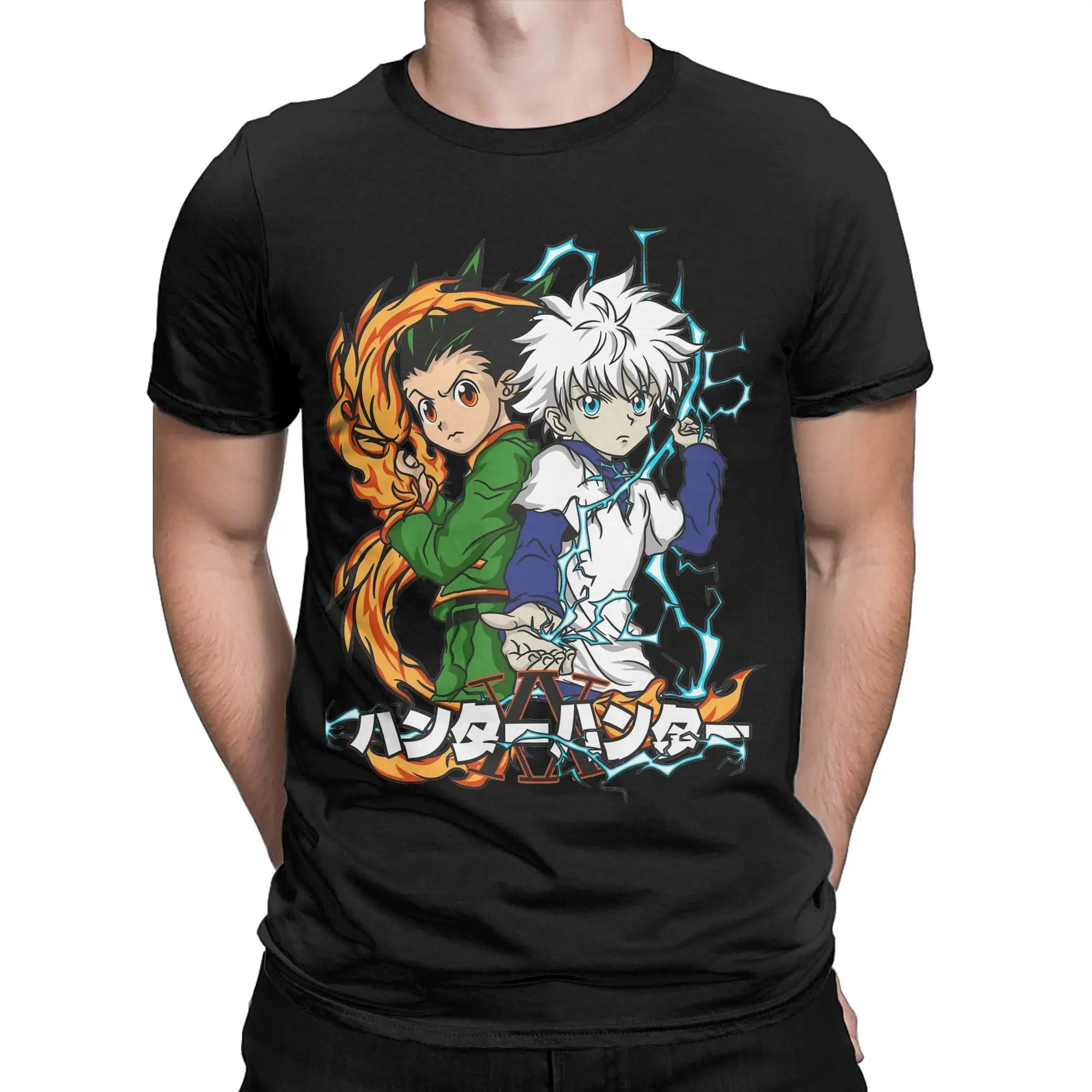 Anime Hunter X T Shirt Men's Cotton Top Tee Kawaii Round Neck Short Sleeve
