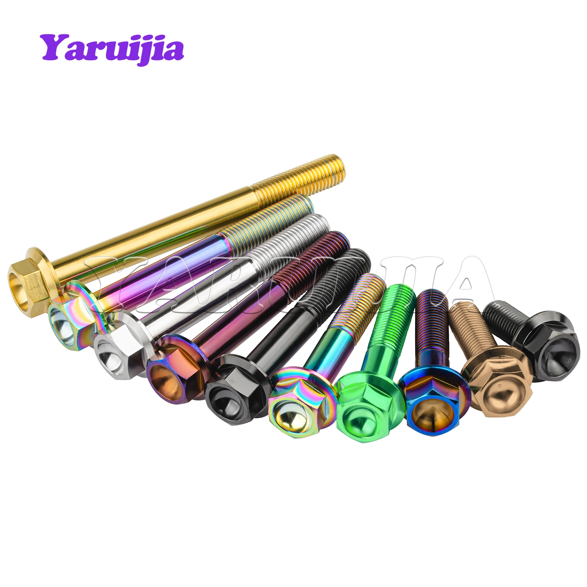 Титановые болты Yaruijia M10x1.25mm с шестигранной головкой и фланцем DIN6921, длина 20-100 мм, 1 шт. (art.: 3920d800662cd) - 3920d800662cd