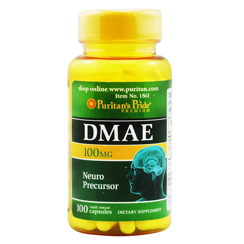 

Free Shipping DMAE 100 mg Neuro Precursor 100 capsules