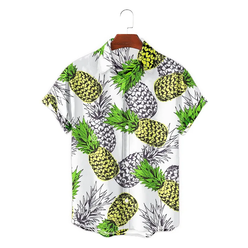 

2022 Summer 3D Digital Printing Hot Sale High Quality Shirts Pineapple Parrot Pattern Fashion Top T Shirts