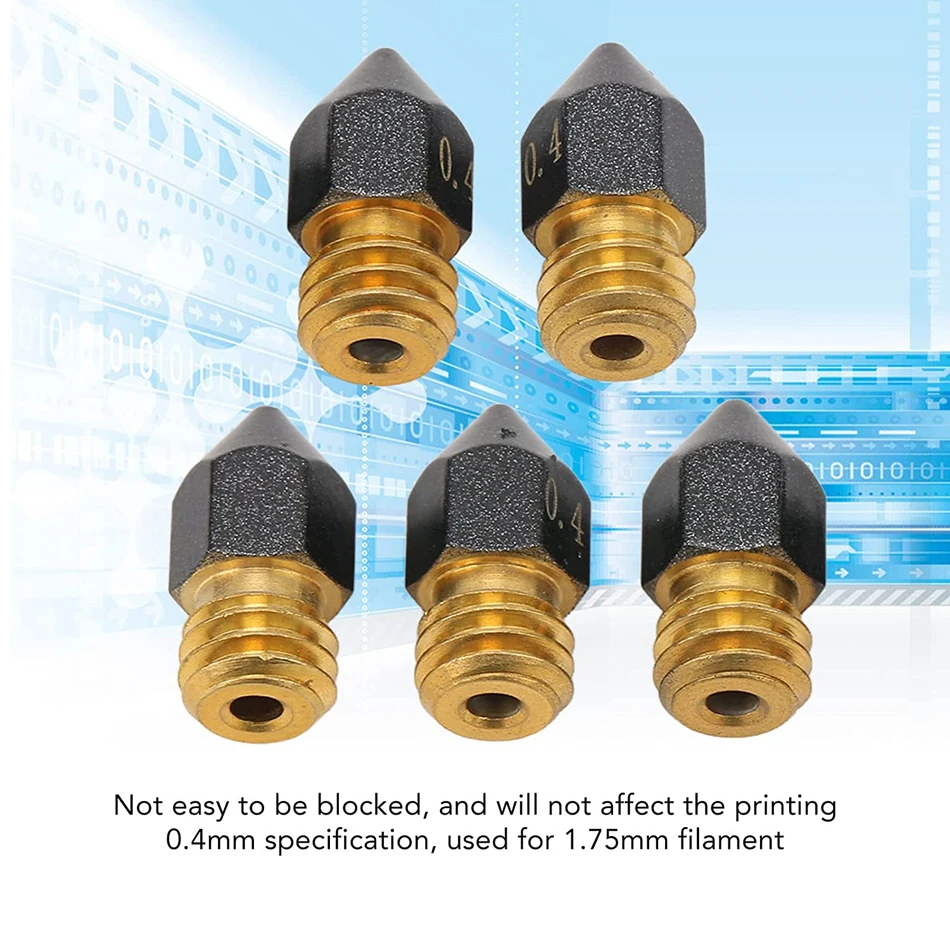 

1/2/5Pcs MK8 PTFE Coated Nozzle 0.2/0.3/0.4/0.5/0.6/0.8/1.0mm M6 Thread For CR10 CR10S Ender-3 Makebot 3D Printer Nozzles 1.75mm
