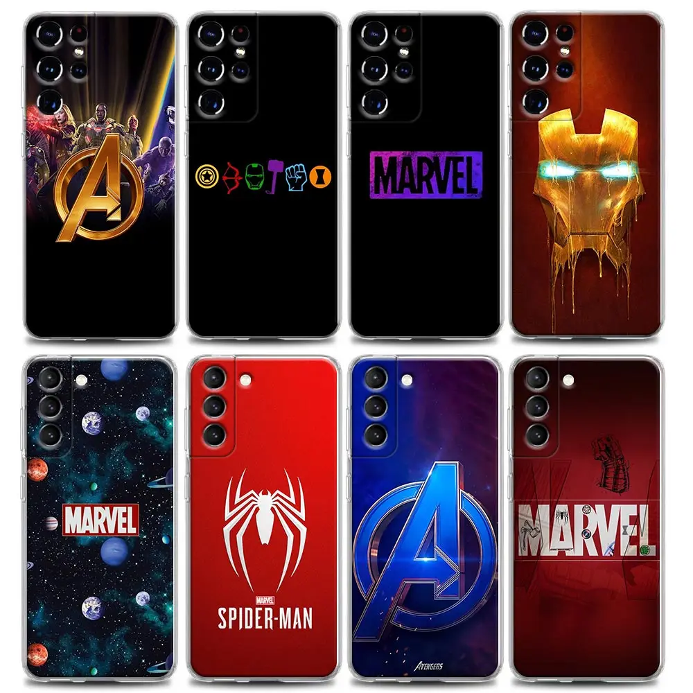 

Clear Phone Case for Samsung S22 S21 S20 S10e S10 S9 Plus Lite Ultra FE 4G 5G Silicone Case Cover Assemble Logo of the Marvel