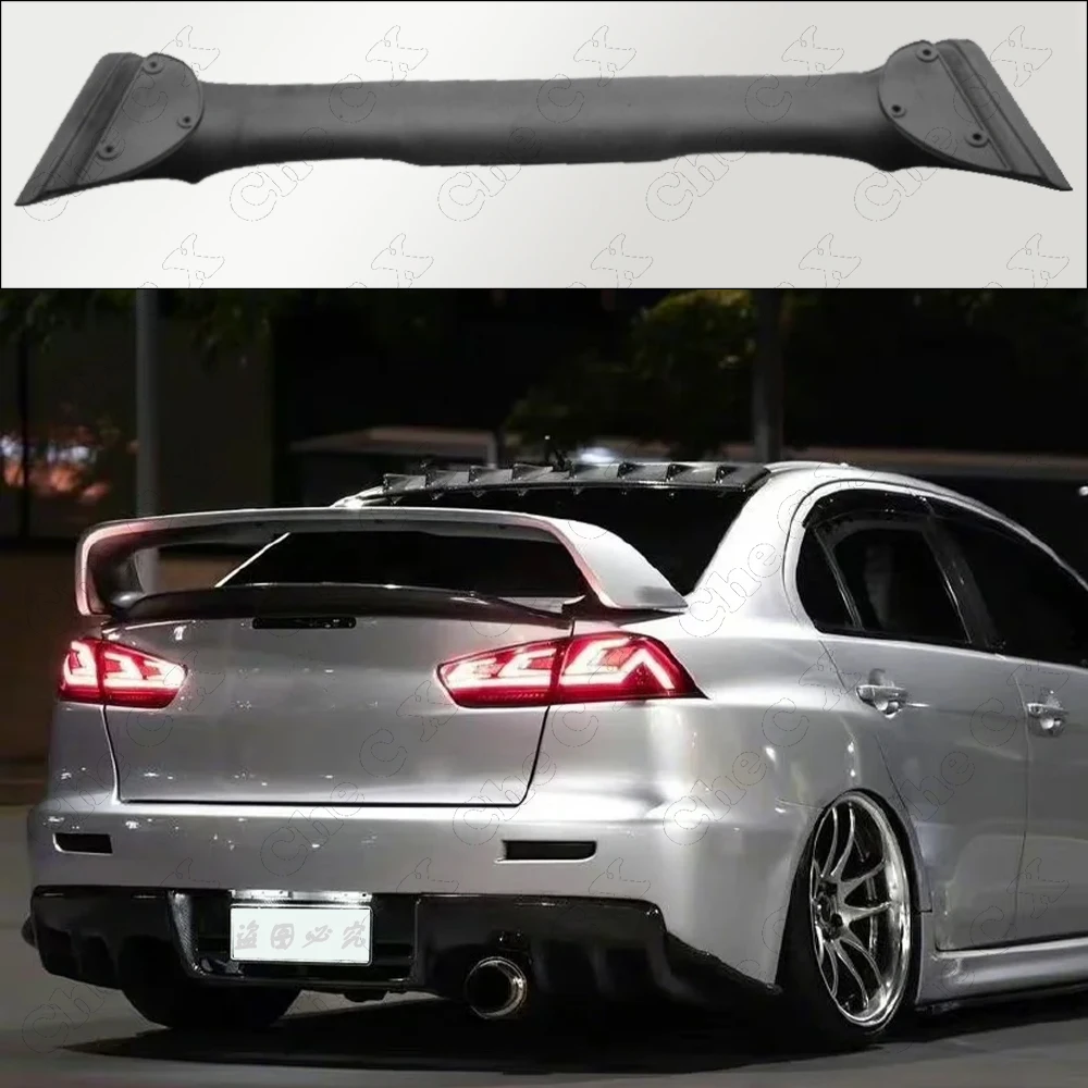 Фото Для Mitsubishi LANCER EVO черный спойлер 2008-2015 ABS материал грунтовка цвет автомобиля хвостовое крыло украшение задний багажник спойлеры крыло №2