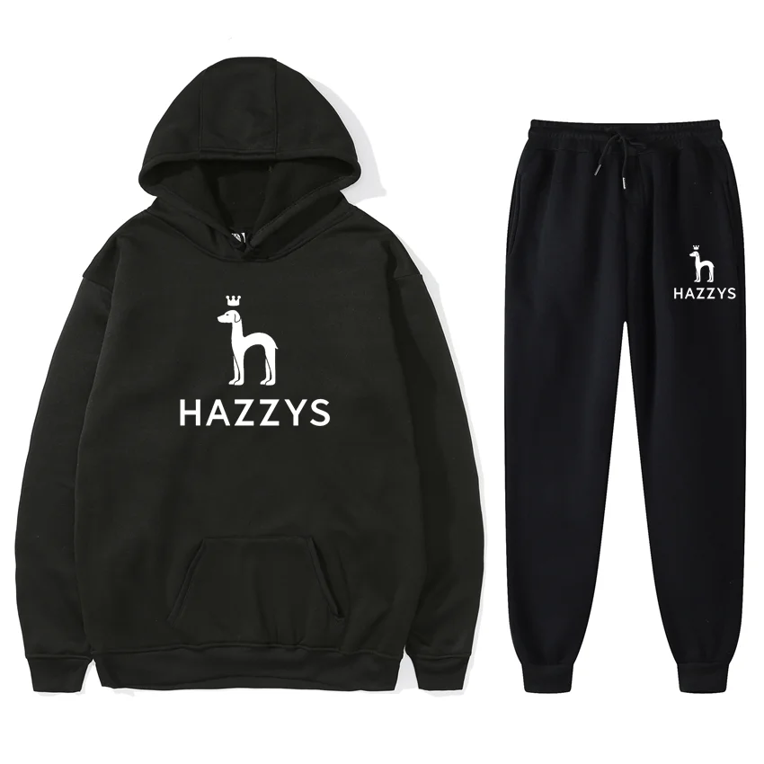 

HAZZYS Printing 2023 Spring Running Sportswear Mens Must-have 2-piece Sweater+sweatpants Sportswear Hoodie Casual Men Hoodie Set