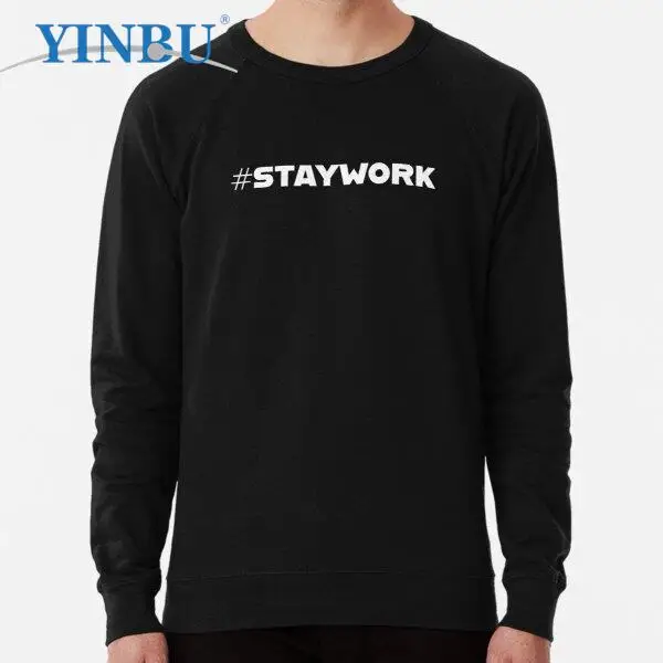 

Stay Work Funny hashtag Elon Musk Lightweight Sweatshirt fashion streetwear Men's clothes