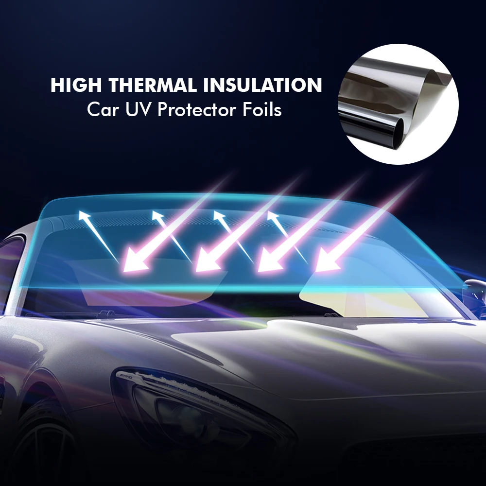 

Car Window Foils Protector 71% Transmittance 19.7''x118.1'' Solar UV Protector Tinting Film Roll Home Car Side Window Tint Film