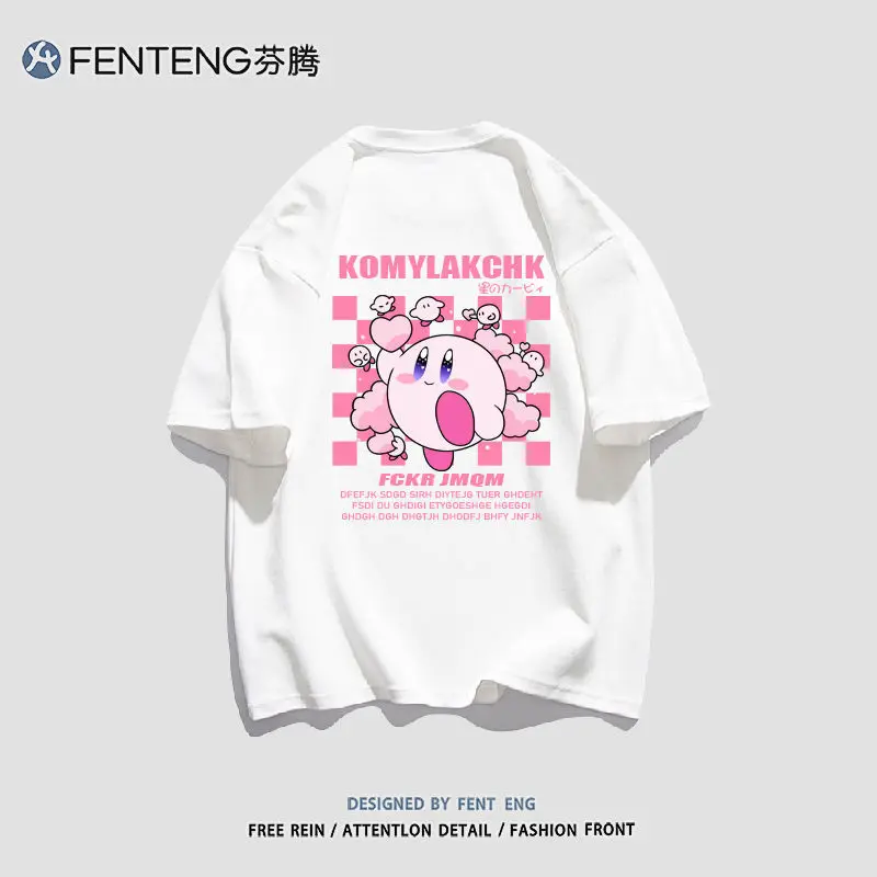 Kawaii Kirby аниме вокруг хлопка Студенческая Повседневная Универсальная женская