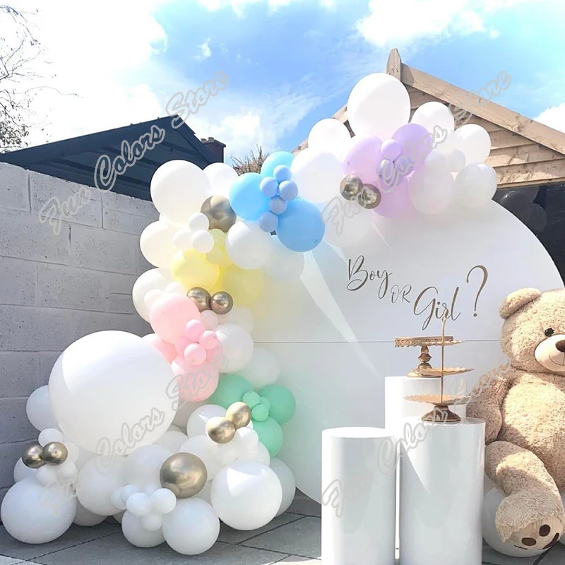 

131 шт., детский праздничный фон «Макарон»