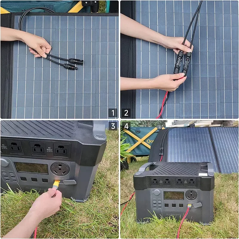 Фото Разъем солнечной панели 6 м/20 футов, 3 м/10 футов, 12AWG, кабель XT60 для солнечных генераторов ALLPOWERS Ecoflow River Delta Anker Bluetti №5