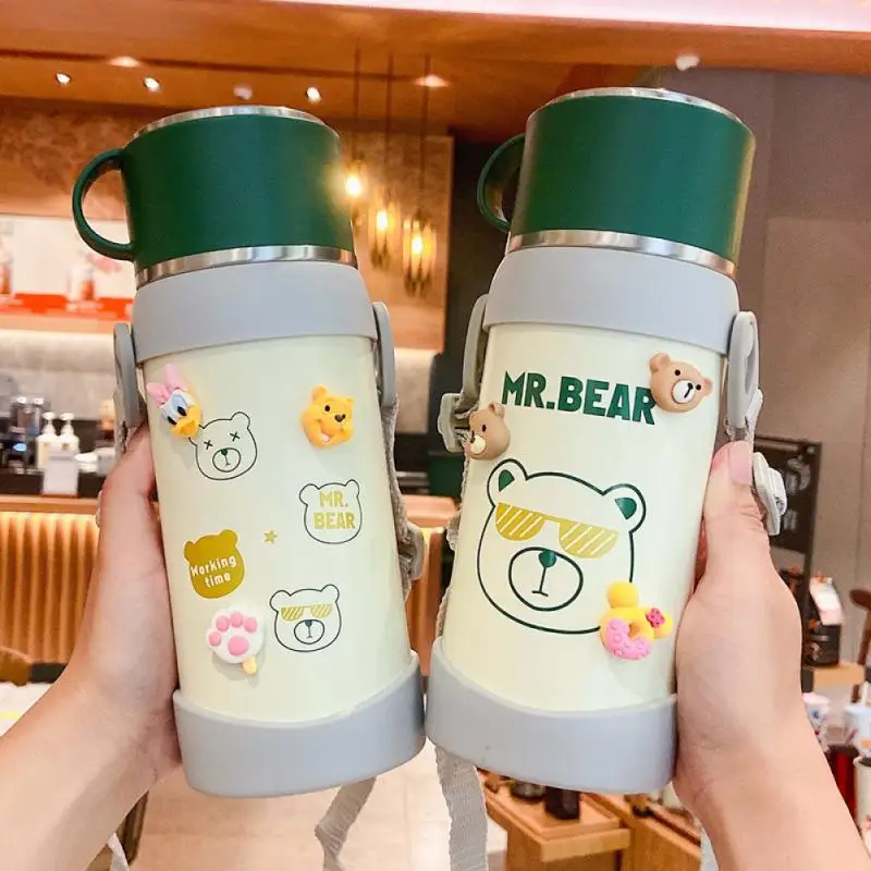 

650ml Stainless Steel Vacuum Flask Portable Large-capacity Water Cups Outdoor Sports Bottle Cartoon Cute Kids Adults Drinkware