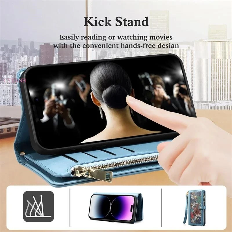 Для Motorola G85 G34 G24 G04S G84 G54 Power Crossbody Zip Wallet Кожаный чехол Moto X50 Ultra Edge 50 Pro Fusion 40 Neo E14 Cover