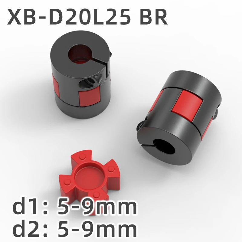 

XB D20L25 BR Two Jaws Coupler Aluminium Plum Flexible Shaft Coupling Motor Connector CNC Flexible Couplings 5/6/7/8/9mm