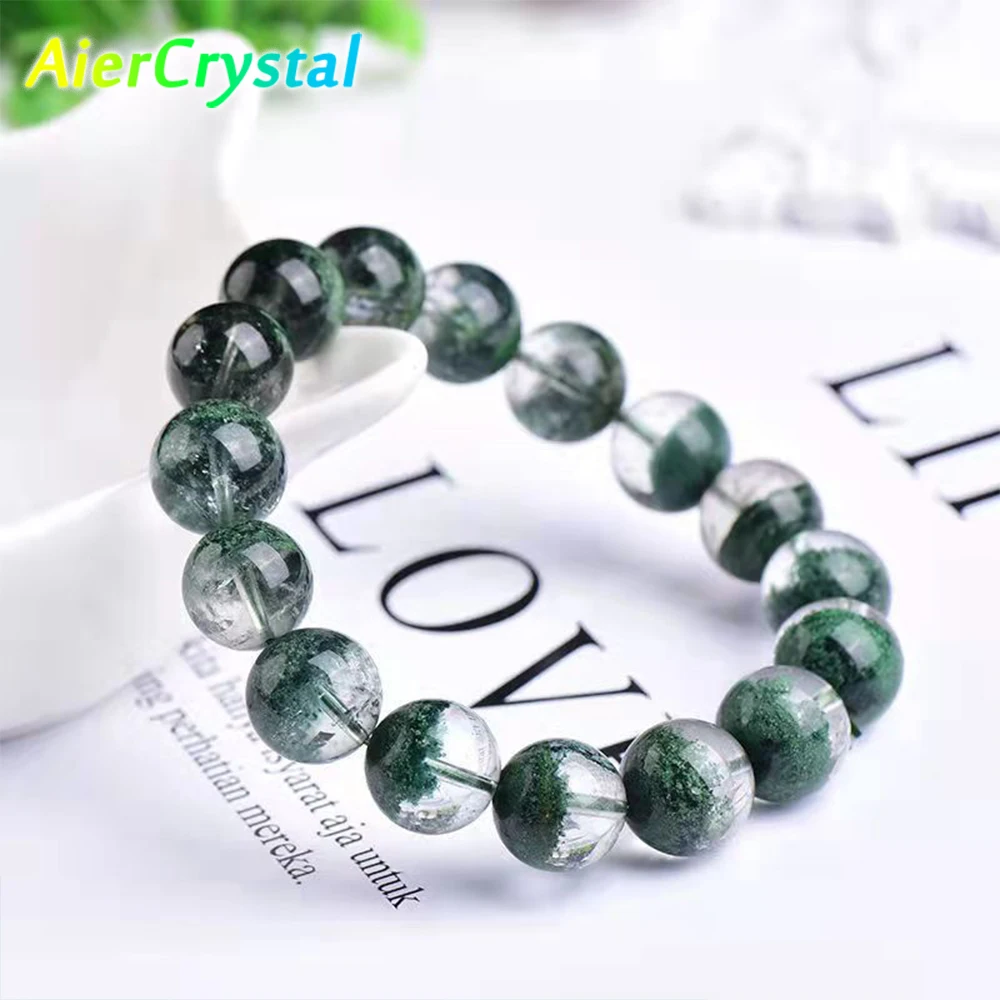 Купи Fashion Green Ghost Stone Mental Healing Yoga Meditation Buddha Bead Charm Bracelet Natural Crystal Women Jewelry Accessories за 46 рублей в магазине AliExpress