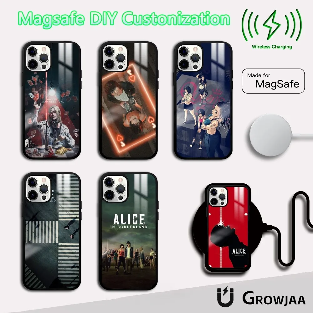 A-Alice in B-Borderland Phone Case For iPhone 16 15 14 13 12 11 Pro Max Plus Mini Magsafe Mirror Wireless Magnetic Cover