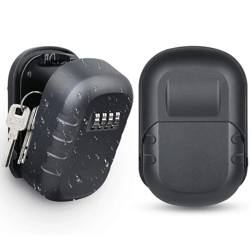 

Key Lock Box Wall Mount 4 Digit Combination Weatherproof Key Storage Lock Box, Large Capacity Security Combo Lockbox