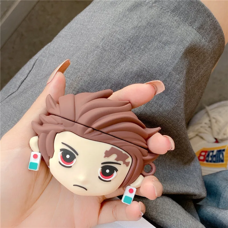 3D Anime Demon Slayer Bluetooth Earphone Case For Apple Airpods 2 3 Cute Cartoon Silicone Headphone Case Charging Box Cover For Airpods Pro