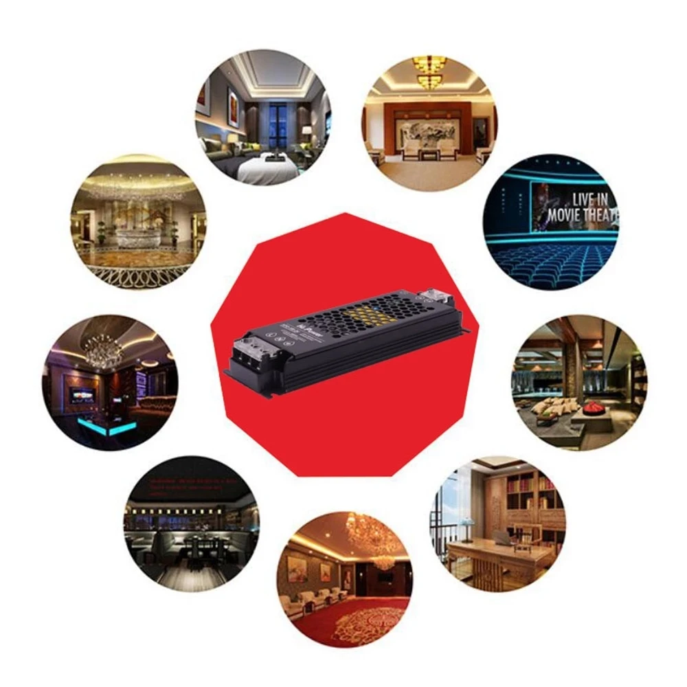 Высококачественный бесшумный светодиодный светильник черные трансформаторы