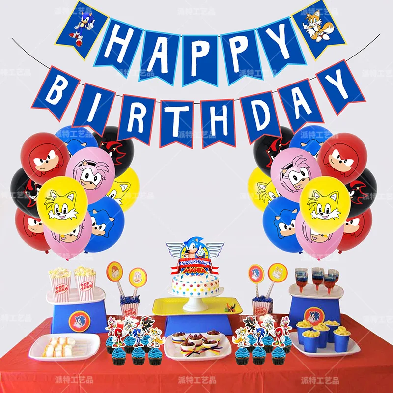 

Звуковой бумажный баннер Disney, топпер для торта, мелодия, латексные воздушные шары на день рождения, надпись, сувениры для детей