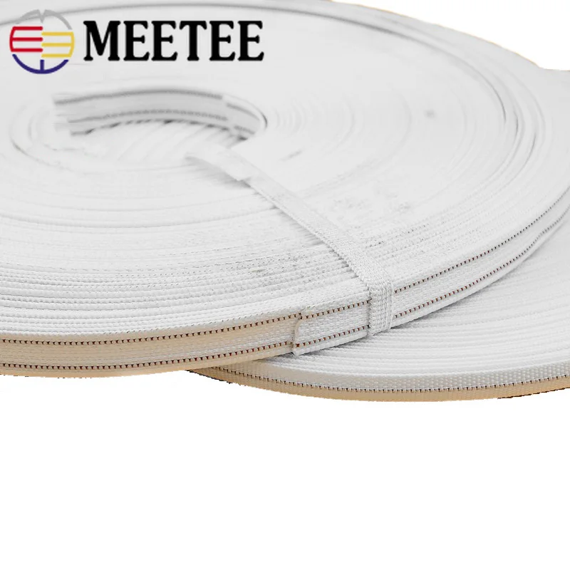 

5Yards Meetee 6/12mm Metal Fishbone Wired Ribbon for Leather Jacket T-Shirt Hat DIY Crafts Clothing Collar Shaped Accessories