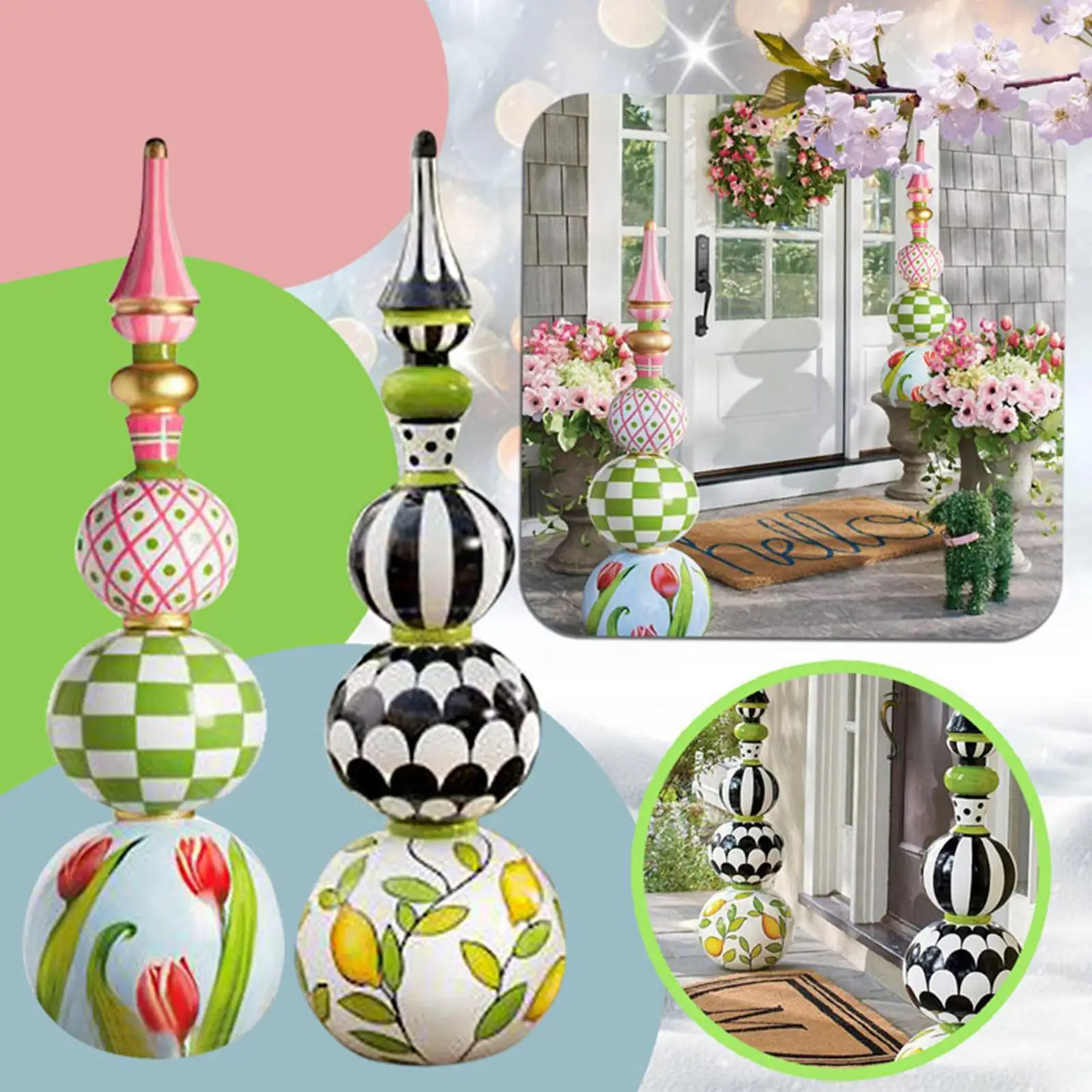 

Courtyard PVC Inflatable Ball Garden Decoration Stake Props Atmosphere Outdoor Garden Door Festival Garden Decoration Yard M8G8