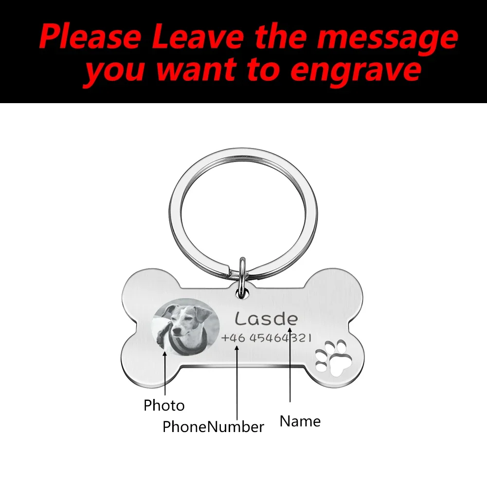 Идентификационная бирка для домашних животных с бесплатной гравировкой