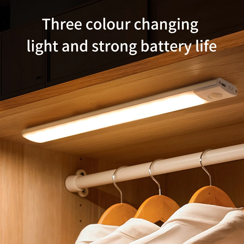 

Night Light 20/30/40/60cm Ultra thin LED Light Cabinet Light Motion Sensor Wireless type-c For Kitchen bedroom Wardrobe lighting