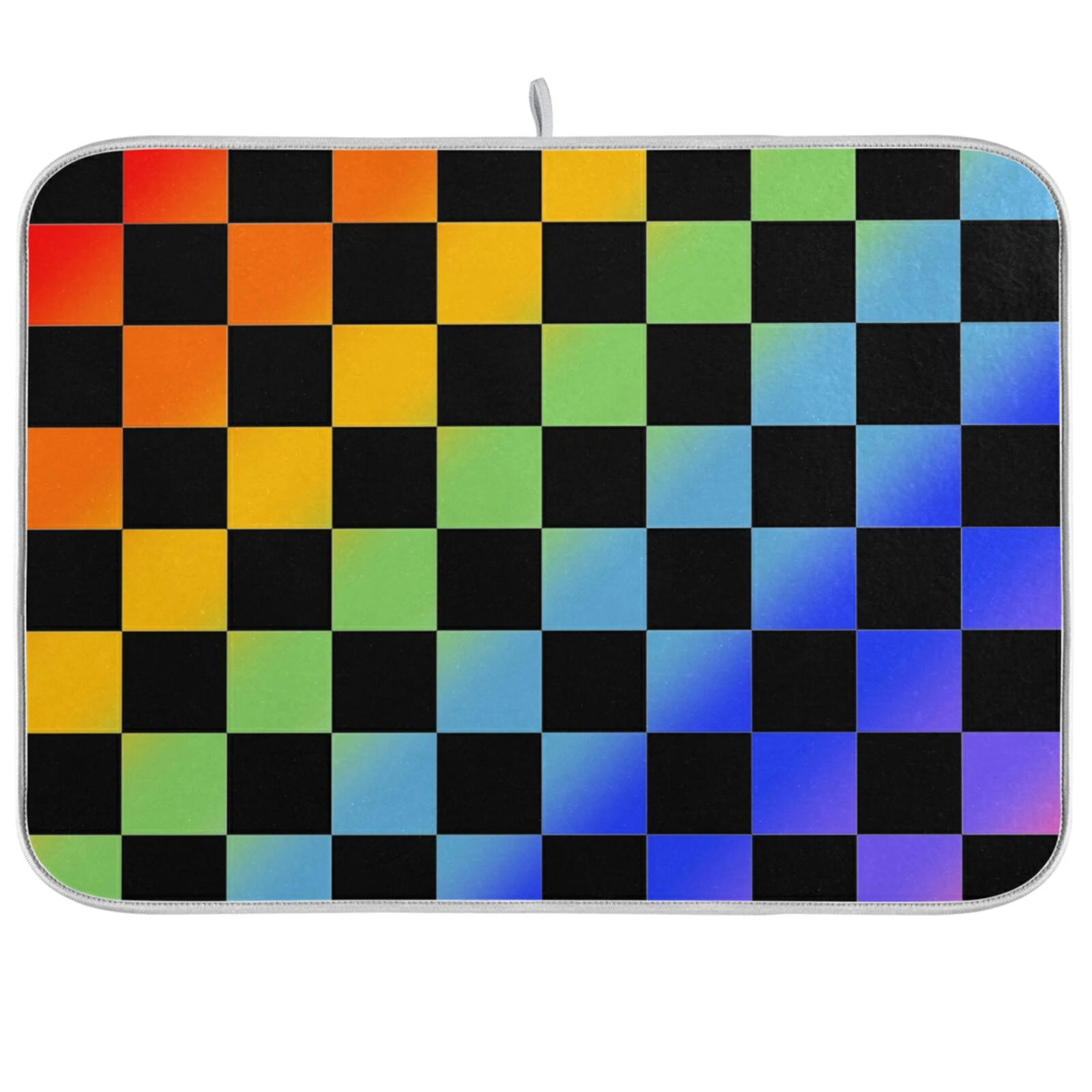

Classic Plaid Printed Kitchen Dish Drying Mat Microfiber Water Absorbed Placemat Tableware Pad Dish Mat Heat Resistant Multi-use