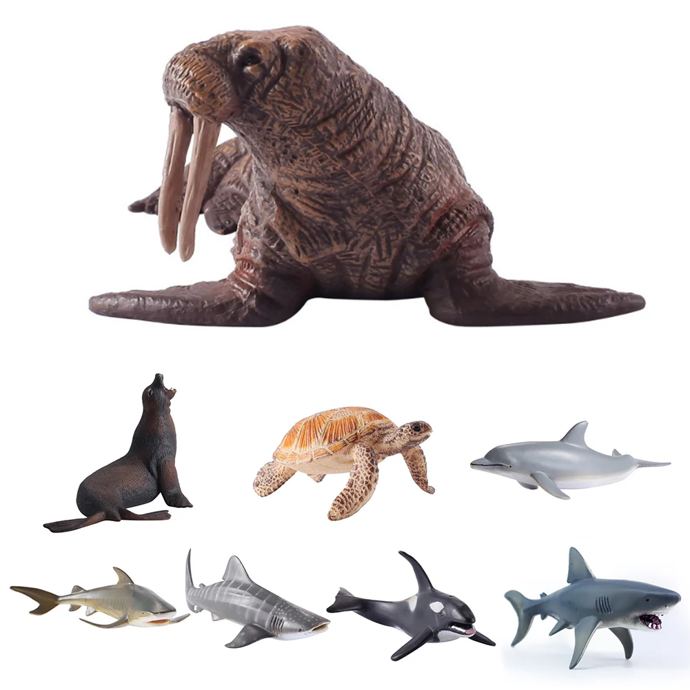 Морские животные дельфин краб Акула технические фигурки океан морской аквариум