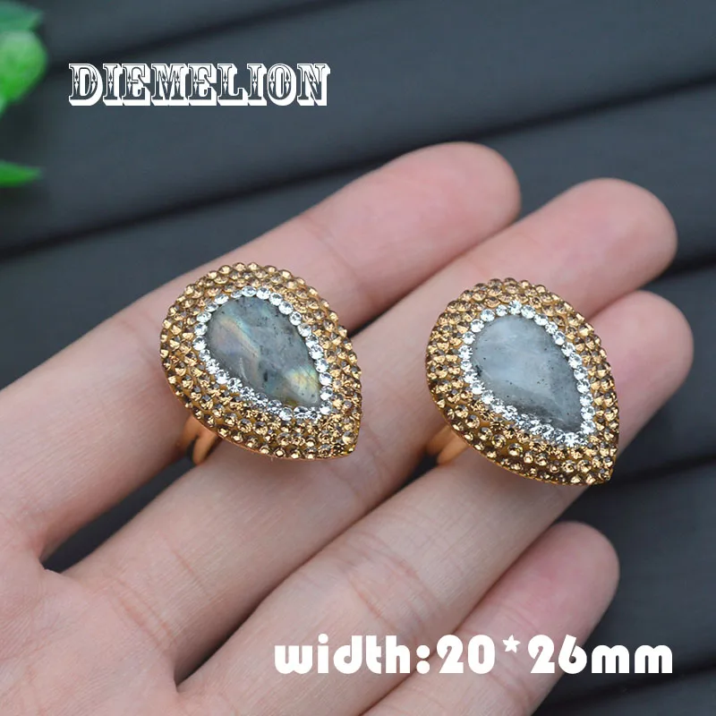 

5 шт./партия, женские кольца из натурального лабрадорита