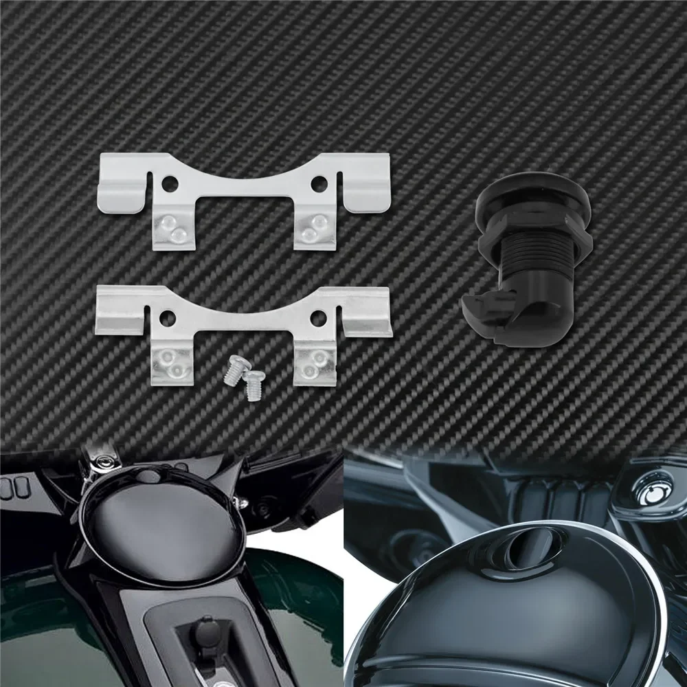 

Зажим для топливной двери мотоцикла, кнопка для Harley Touring Road King FLHR Street Electra Glide FLTRX FLHT, комплект крышек для бензобака
