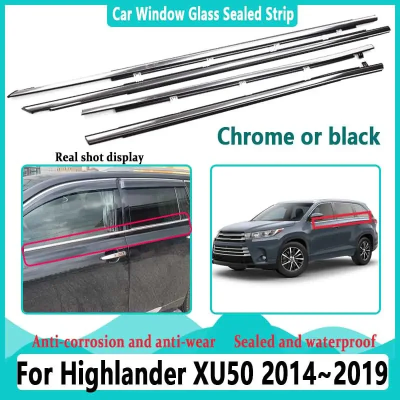 Герметичная полоса для оконного стекла автомобиля Toyota Highlander XU50 2014 ~ 2019 дверная