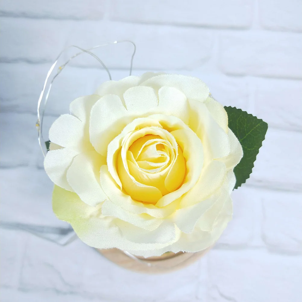 

Preserved Rose Dome Romantic Flower Light Lamp Valentines Gift String Simulated Glass Silk Roses