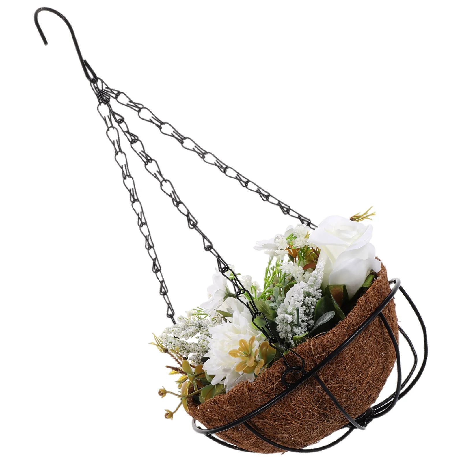 

Hanging Flower Decor Wall Ornament Artificial Coconuts Lining Fake Flowers Basket Flowerpot Baskets Home Decors Ornaments