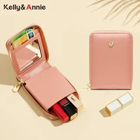 brand with mirror cosmetic bag womens pu leather small box coin purse ladies mini lipstick bag makeup storage tools portable