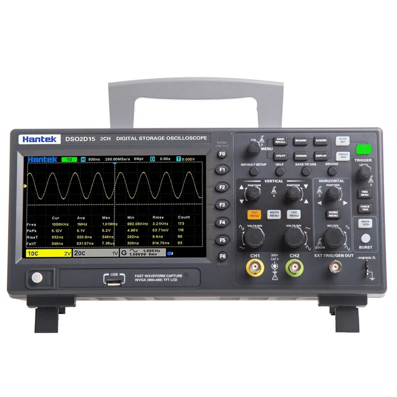 

Hantek Digital Oscilloscope 2 Channels Storage USB Osciloscopio Portable Multimeter Tester
