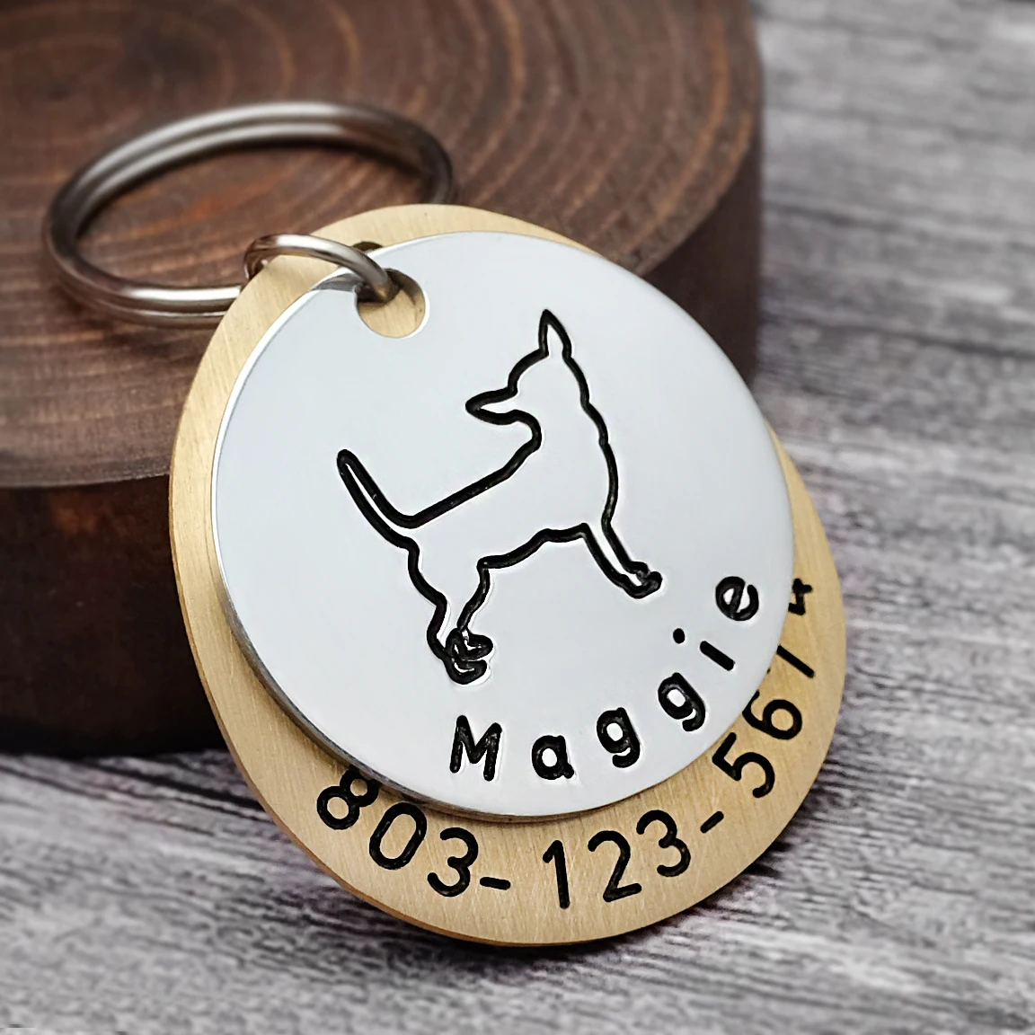 

Chihuahua Dog Tag Custom German Shepherd Dog Collar Tag Personalized Dog ID Tag Puppy Tag Hand Stamped Engraved Name Collar Tag