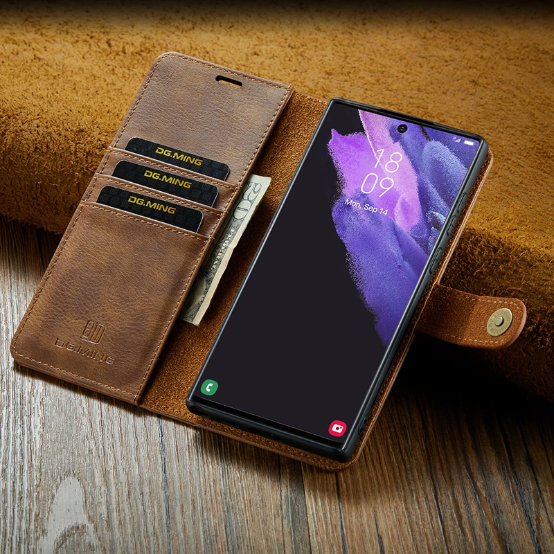 Магнитный кожаный флип-чехол для Samsung Galaxy S22 S21 Plus S20 FE Ultra S10 S9 S8 iPhone 11 12 MINI Pro X XS Max -
